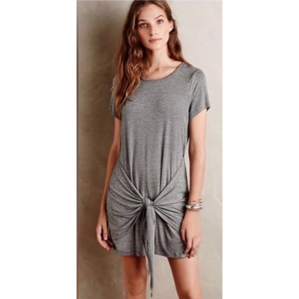 Anthropologie x Dollan Soft Jersey Tie Front T-Shirt Dress